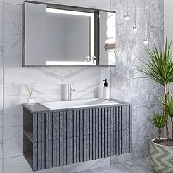Stella Polare Мебель для ванной Дэрри 100 подвесная бетон/цемент – фотография-1